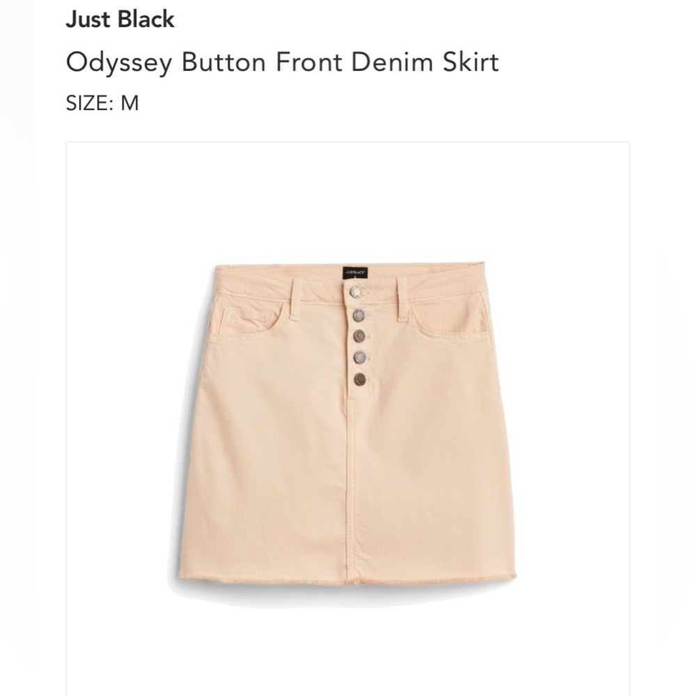 NWT odyssey button front denim skirt